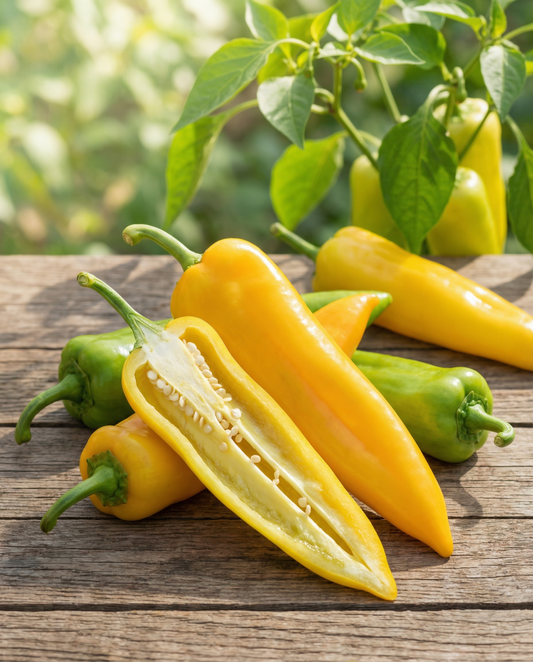 Pimento corno giallo (Capsicum annuum) – sementes de hortaliça anual da SeedsChoice