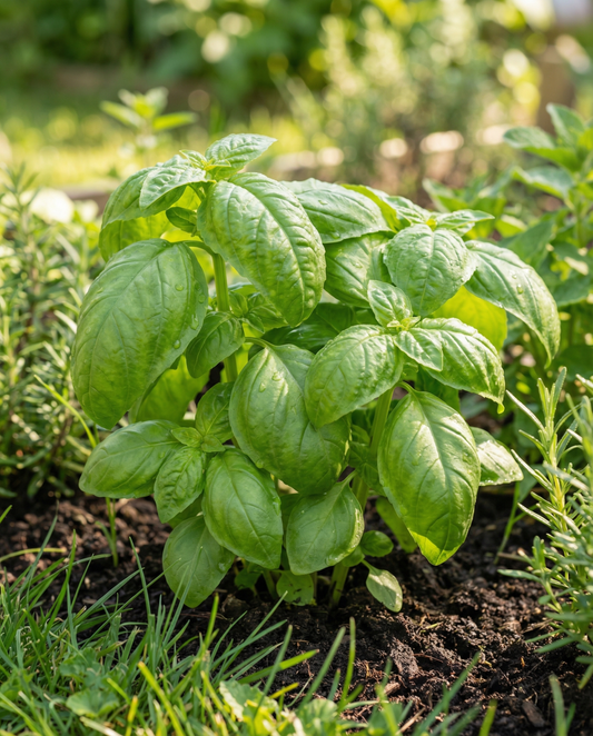 Basil Bolloso Napoletano (Ocimum basilicum) – annual herb seeds from SeedsChoice