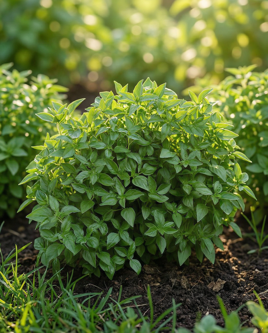 Manjericão anão verde fino (Ocimum basilicum) – sementes anuais da SeedsChoice