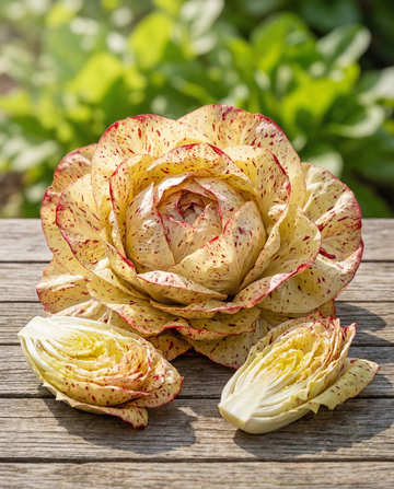 Chicória Castelfranco Variegata Tardia (Cichorium intybus) – sementes de hortícolas da SeedsChoice