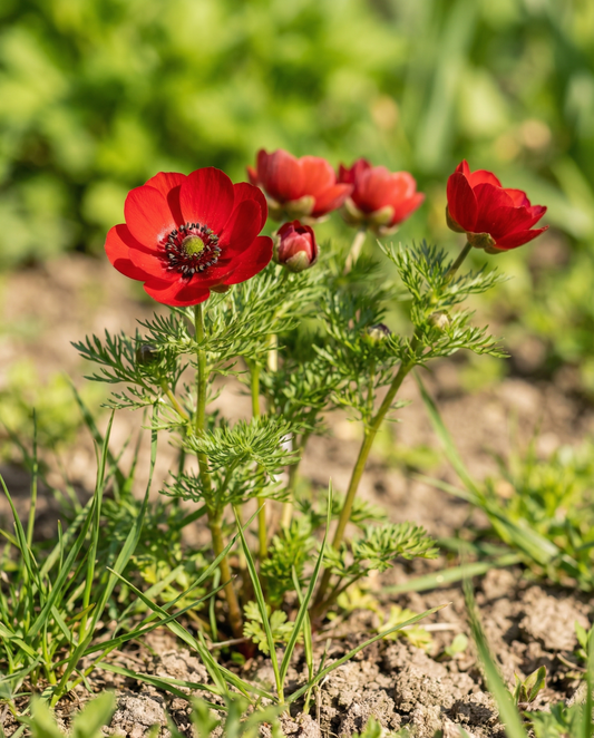 Ojo de faisán de flores rojas (Adonis aestivalis) – semillas de flor anual de SeedsChoice