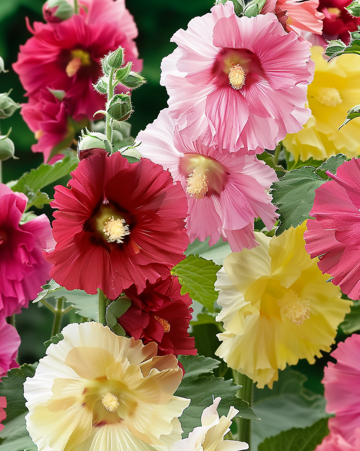 Hollyhock Summer Carnival seeds (Alcea rosea) – annual
