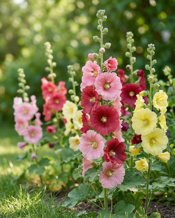 Hollyhock Summer Carnival (Alcea rosea) – annual seeds from SeedsChoice
