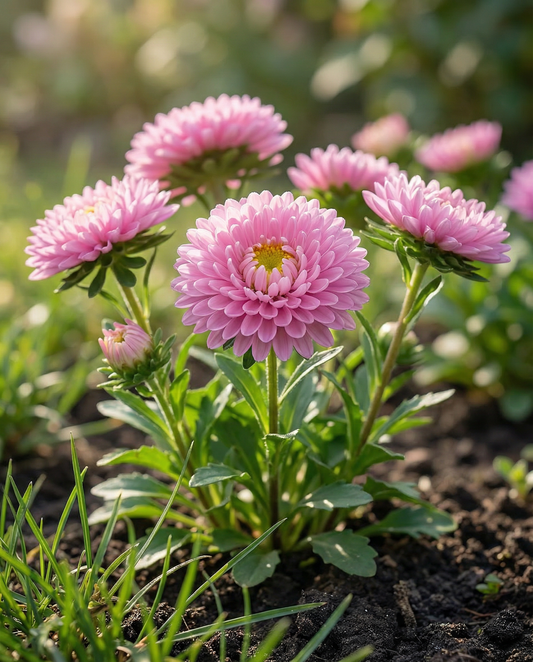Summer Aster Bambina Rose (Callistephus chinensis) – annual seeds from SeedsChoice