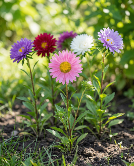 Aster Mixed Single Flowered Mix (Callistephus chinensis) – sementes de flor anual da SeedsChoice