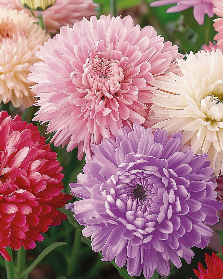 Sementes de Aster Queen Of The Market Mixed (Callistephus chinensis) – mistura anual
