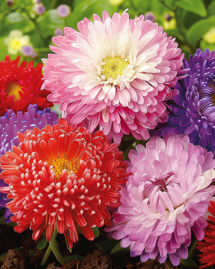 Sementes de Aster Princesse Mixed (Callistephus chinensis) – mistura anual