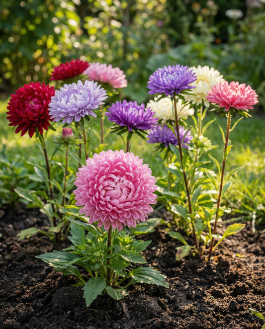 Sementes de Aster Princesse Mixed (Callistephus chinensis) – mistura anual da SeedsChoice