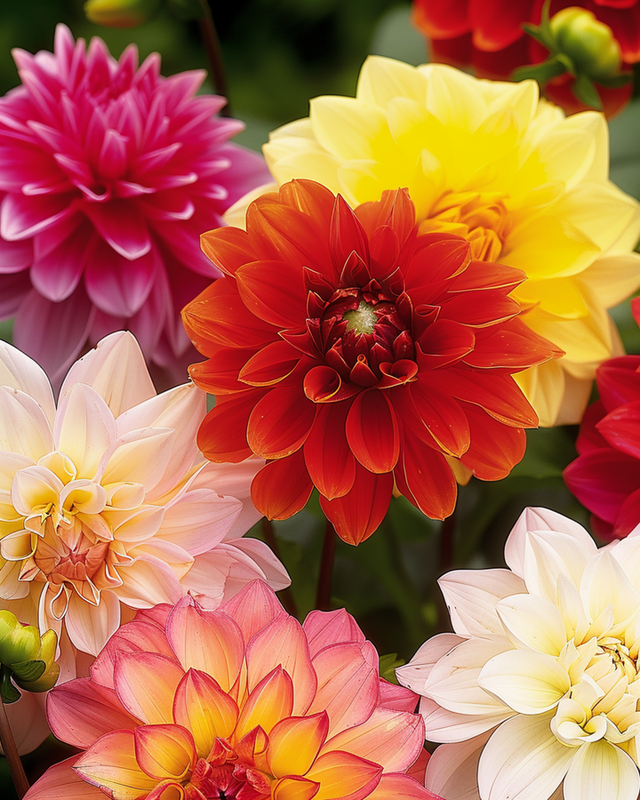 Sementes Unwin's Hybrids Mixed Colours (Dahlia variabilis) – mistura anual