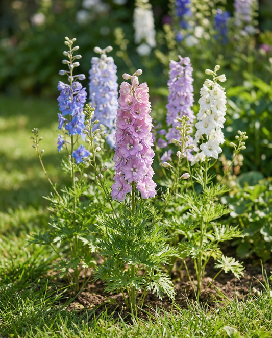 Espuela de caballero Hyacinth Flowered Mixed (Delphinium ajacis) – semillas de flor anual de SeedsChoice