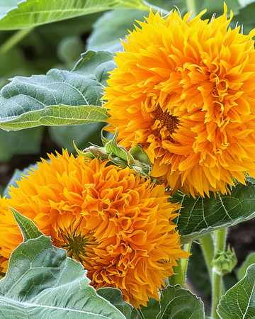 Sementes de girassol Sungold Dwarf Double Flowered (Helianthus annuus) – flor anual