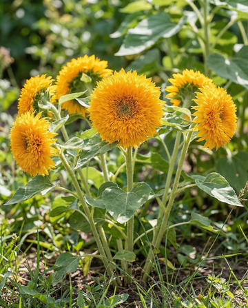 Girassol Sungold Dwarf Double Flowered (Helianthus annuus) – sementes de flor anual da SeedsChoice