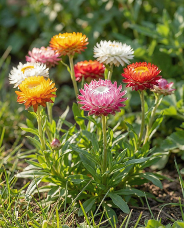 Perpétua Tom Thumb Anã (Helichrysum bracteatum) – sementes de flor anual da SeedsChoice