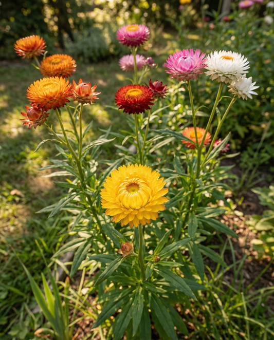 Perpétua Monstrosum (Helichrysum bracteatum) – sementes de flor anual da SeedsChoice