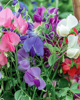 Sementes de chícharo-de-cheiro trepador Royal Family Mixed – Lathyrus odoratus anual