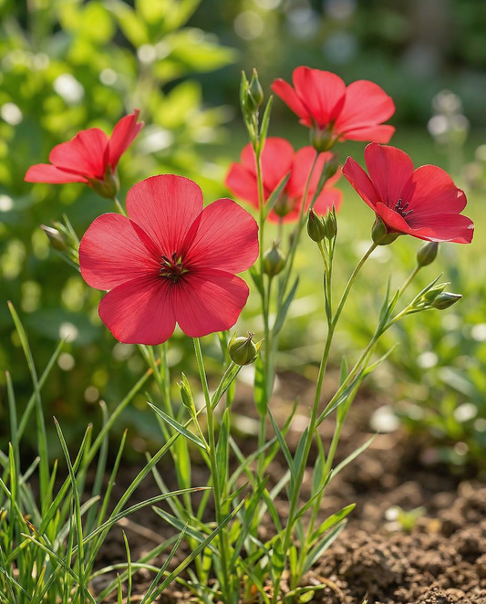 Scarlet Flax (Linum grandiflorum) – semillas anuales de SeedsChoice