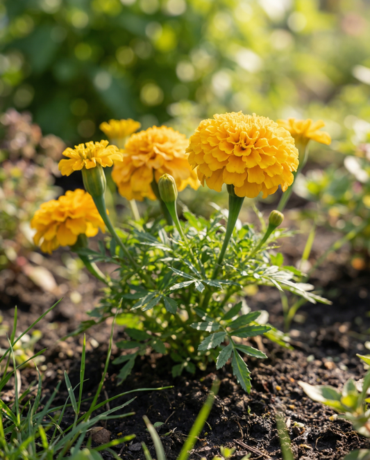 Cravo-de-burro africano Golden Age anão (Tagetes erecta) – sementes de flor anual da SeedsChoice