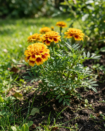 Cravo-de-defunto Naughty Marietta (Tagetes patula) – sementes de flor anual da SeedsChoice