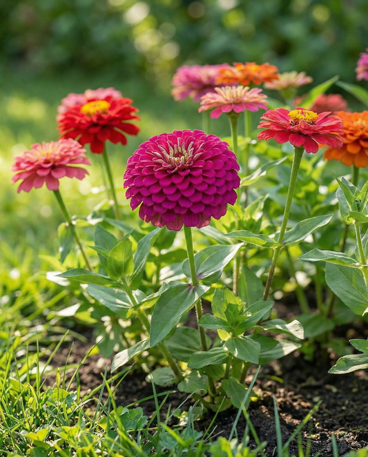 Dália Flowered (Zinnia elegans) – sementes de flor anual da SeedsChoice