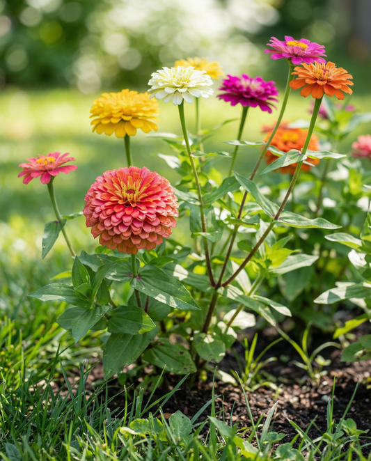 Chrysanthemum Flowered Mix (Zinnia elegans) – sementes de flores anuais da SeedsChoice