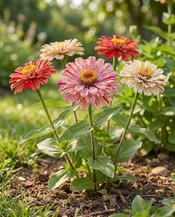Peppermint Stick (Zinnia elegans) – semillas anuales de SeedsChoice