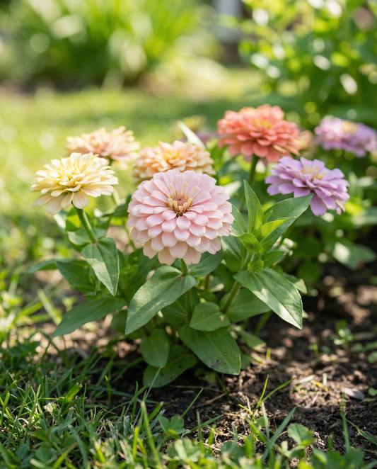 Thumbelina Dwarf Mixed (Zinnia elegans) – sementes de mistura anual da SeedsChoice