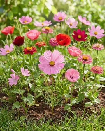 Flores de verão Pink Red Garden Mix Blend – sementes de flores anuais da SeedsChoice