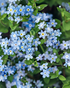 Sementes de Miosótis Myosotis alpestris Flores Azuis Bienais Jardim Rústico