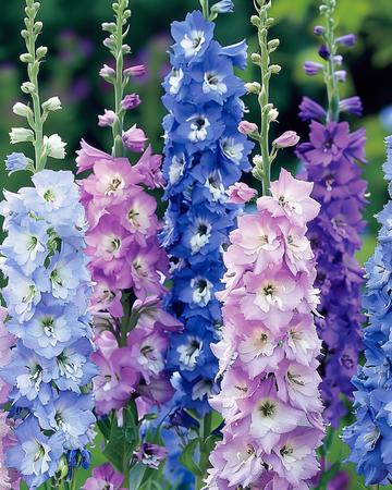 Semillas de espuela de caballero Giant Pacific (Delphinium cultorum) – mezcla perenne