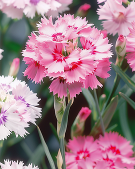 Sementes de Garden Pinks Dianthus Plumarius Perene Spring Beauty Mix