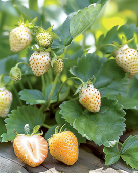 Semillas de fresa alpina Fragaria Vesca Yellow Cream perenne