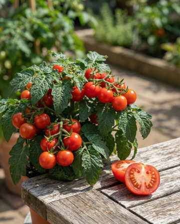 Tiny Tim Tomate Cherry (Solanum lycopersicum) – sementes de vegetal anual da SeedsChoice