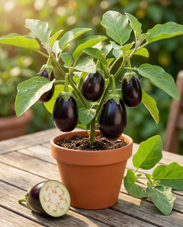 Beringela mini Patio Baby F1 (Solanum melongena) – sementes de legume anual da SeedsChoice