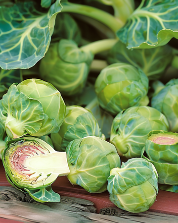Sementes de couve-de-bruxelas Roodnerf (Brassica oleracea) – anual