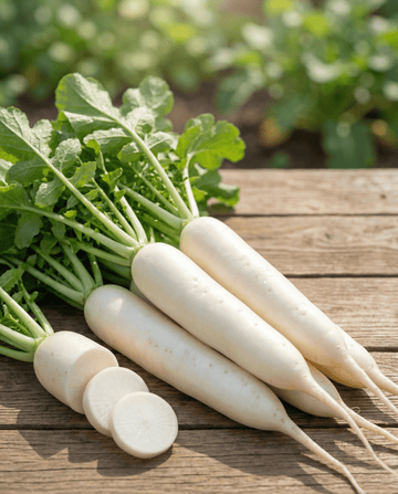 Rábano White Icicle (Raphanus sativus) – semillas de hortaliza anual de SeedsChoice