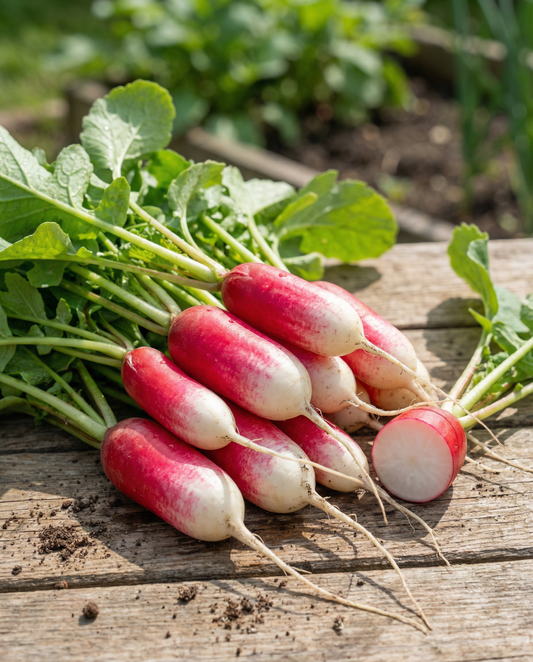 Rabanete French Breakfast Long Red (Raphanus sativus) – sementes vegetais anuais da SeedsChoice