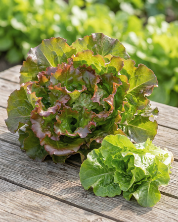 Alface de folha Amerikaanse Roodrand (Lactuca sativa) – sementes de hortaliça anual da SeedsChoice