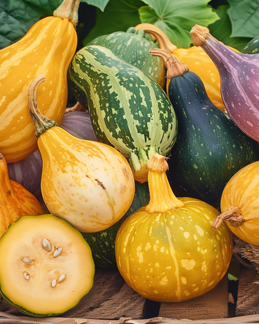Sementes de Abóbora Ornamental de Frutos Pequenos (Cucurbita pepo) – mistura anual