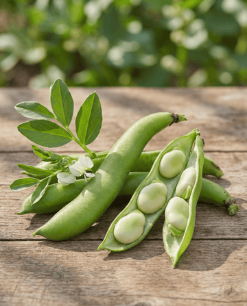 Fava Threefold White 100g (Vicia faba) – sementes anuais de horticultura da SeedsChoice