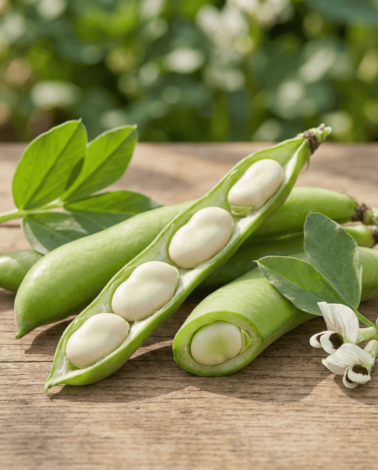 Fava Threefold White (Vicia faba) – sementes anuais de horticultura da SeedsChoice