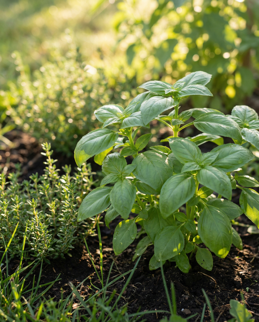 Albahaca dulce y tomillo de invierno (Ocimum basilicum) – semillas de kit de cultivo de SeedsChoice