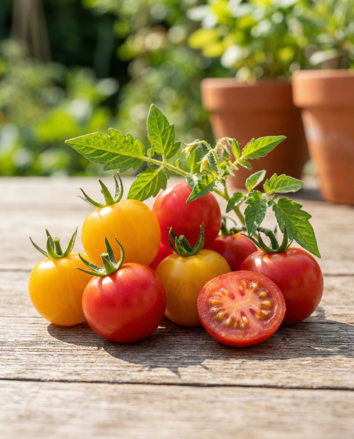 Sementes de tomate cereja doce Sweet Cherry Tomato Mini Greenhouse (Solanum lycopersicum) – kit de cultivo