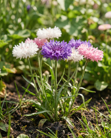 Sementes em Fita de Centaurea cyanus Flores Duplas Mistas 7,5 m – fita de sementes anual