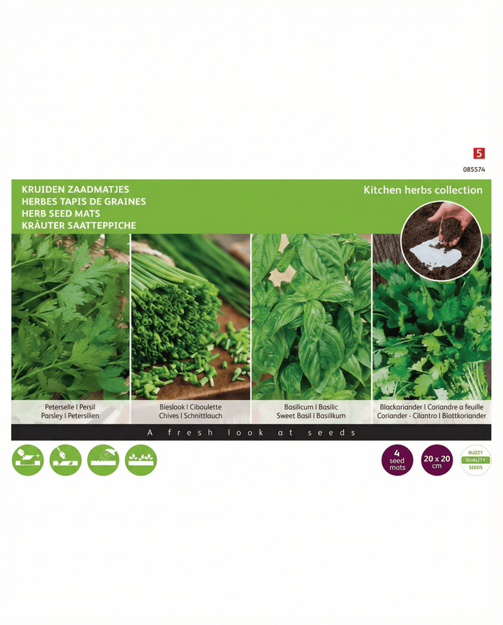 Esterillas 4 unidades 20x20 cm con semillas (Petroselinum crispum) – alfombras de siembra