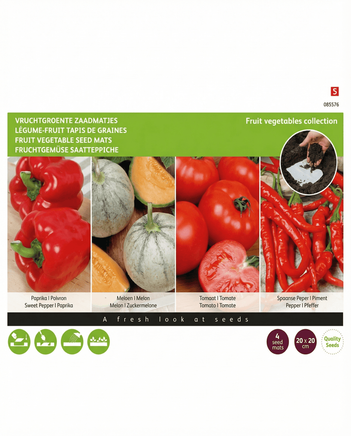 Tapetes de sementes de pimento Fruit Mats 4 Pack 20x20 Cm (Capsicum annuum) – tapetes de sementes