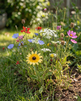 Sementes de Flores para Pássaros Mistura Anual Cobertura 25 M2
